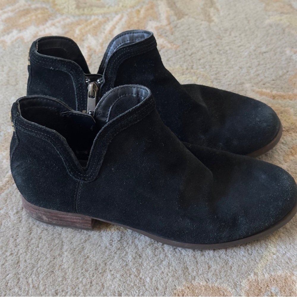 Koolaburra By Ugg Cheyanne Ankle Boot Womens 7M Black Suede Zip Low Block Heel